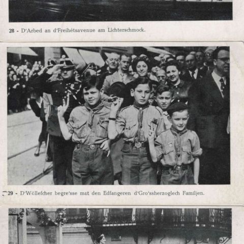 Ensemble de 6 cartes photos de la Seconde Guerre mondiale d'un soldat luxembourgeois