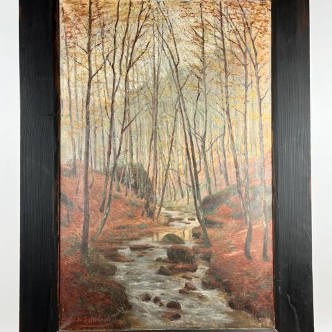 Ruisseau dans le Mullerthal : Huile sur toile de Guido Oppenheim, 92 x 60 cm