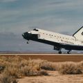 NASA. Nice landing of the space shuttle Atlantis (Mission STS-61B) on December 3, 1985