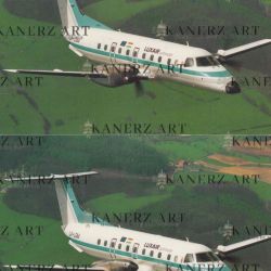 Set of 2 aerial postcards of the LUXAIR Embraer EMB-120 Brasilia