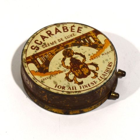 Boîte de crème de luxe Scarabée : tôle peinte, diamètre 7 cm, Luxembourg