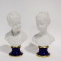 Pair of busts of a young boy and a young girl