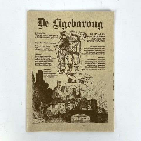 Dépliant années 80 de l'opérette "De Ligebaron" d'Alain Atten et Pierre Nimax