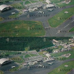 Two aerial postcards of Luxembourg Findel, early 1970s