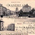 Carte postale de Mersch avec avenue de la gare et buvette, 1900