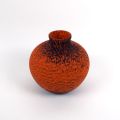 Kugelvase aus Glaspaste aus den 30er Jahren, orange und königsblau.