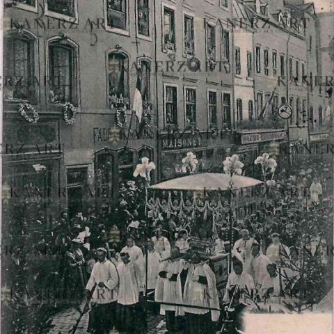 Carte postale ancienne : Procession de l'Octave, éditeur Jos. Fischer-Ferron (1902)