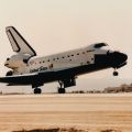 Historic photo of Endeavour landing, mission STS-59