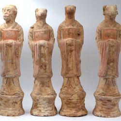 Set of 8 terracotta figures in the TANG style