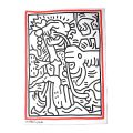 Dessin marqué de K. Haring, signé, certifié : œuvre d'art unique de 1984