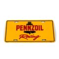 Pennzoil Racing" modern nameplate in metal, elegant stripes, 15.5 x 30 cm