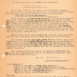Circulaire de la Volksdeutsche Bewegung pour l'apprentissage des chansons : Tapuscrit de 4 pages, 1941