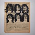 Pochoir Mick Jagger par A. Warhol sur page du magazine Rolling Stone