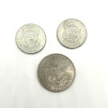 Set of 3 U.S. coins: Kennedy and Eisenhower in excellent condition