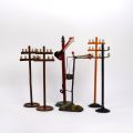 Ensemble de 6 poteaux ferroviaires vintage, variés en hauteur