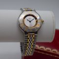 Montre MUST de Cartier Must 21 en or et acier avec certificat et coffret d'origine