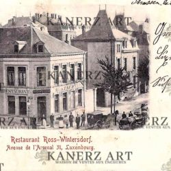 Old postcard of the Ross-Wintersdorf Restaurant on Avenue de l'Arsenal (ca. 1900)