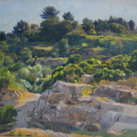 Edouard HIRTH (1885-1980), Paysage du Sud, Huile sur carton