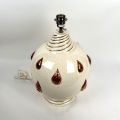 Lampe contemporaine en faïence de Longwy, ornée de gouttes dorées