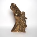 Brass horse head from the 1970s, 45 x 25 cm