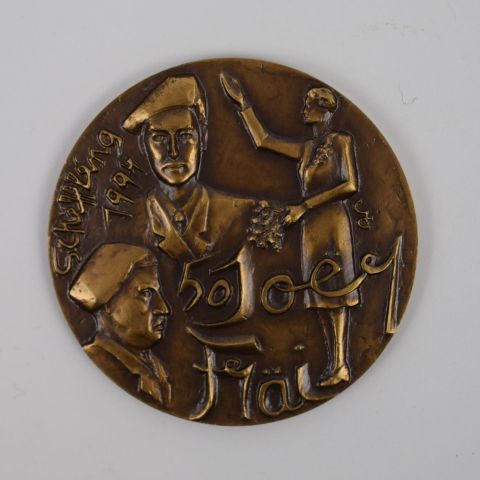 Médaille bronze 1994, 50 ans liberté, par Yvette Gastaeur, Scheffleng