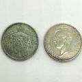 Deux pièces de 20 francs Albert Ier, 1934, argent 680‰, Belgique