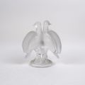 Tauben aus Lalique-Kristall, Modell Ariane, poliert und mattiert, signiert, 22 x 18 cm