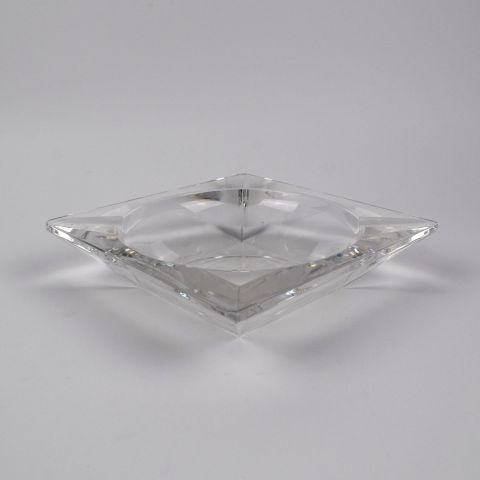 Cendrier carré en cristal Val Saint Lambert, dimensions 16 x 16 cm
