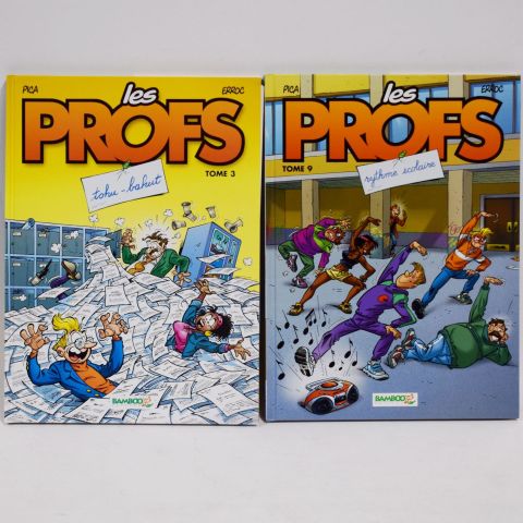 Tomes 3 et 9 de la bande dessinée "Les Profs" de Pica et Erroc