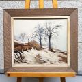 Winter landscape by Roger Gerson: oil on canvas, 1942, signed