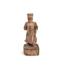 Statuette en bois clair de Chine de la Dynastie Qing, hauteur 30 cm