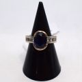 Bague Pompadour en or blanc 18 carats avec saphir de 3 carats et diamants
