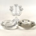 Chandelier en cristal Villeroy & Boch avec deux cendriers assortis