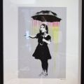 BANKSY after , Girl with an umbrella, Offset Lithograph
