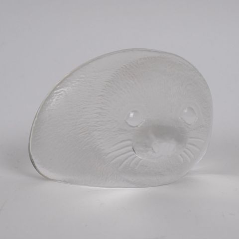 Mats Jonasson : Presse-papier cristal numéroté "Bébé Phoque" de 10 cm