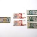 Unique collection of Luxembourg banknotes, including 100 and 10 Francs