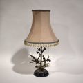 Lampe en métal argenté avec oiseaux branchés, signée S. AGUDO, années 60/70