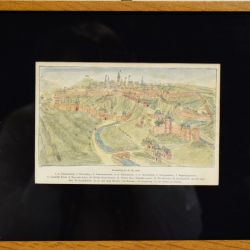 Gravure colorée du XIXe siècle : Vue de la forteresse de Luxembourg