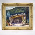 Grotte de Notre-Dame de Lourdes à Vichten - Huile sur toile par A. Weber (1967)