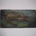 Nu de Jean JACOBY (1891-1936) : Huile sur carton, période 1ère Guerre Mondiale, 30 x 60 cm