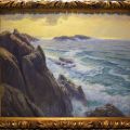 Georg BURMESTER (1864-1936) Coucher de soleil sur la côte