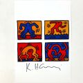 Impression signée de K. Haring : Untitled, 32x22 cm, avec pliure