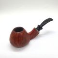 Pipe courbée Winslow en bruyère, fabriquée à la main, avec sac en cuir