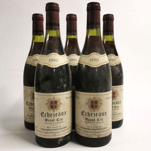 Coffret de 5 bouteilles d'Echezeaux Grand Cru 1990, Domaine Coquard-Loison-Fleurot