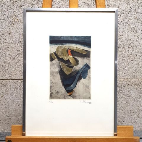 Gravure originale de Roger Bertemes (1927-2006), numérotée et signée, 1960