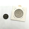 Réunion de pièces de monnaie : Prusse 1851 et Deutsche Mark 1984