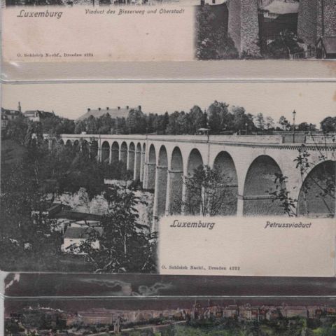 Réunion de 5 cartes postales du Viaduc, Éditions O. Schleich, vers 1905
