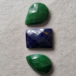 Emeralds and sapphire: set of 33.05 Ct, without certificate