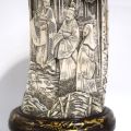Important brush holder in ivory carved with sages