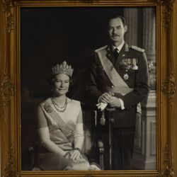 Official photograph of the Grand Ducal couple of Luxembourg signed by Edouard Kutter